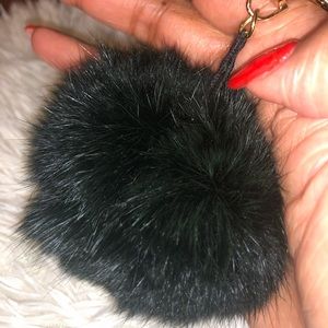Luxe Pom Pom Bag Charm/Key Chain - Forest Green